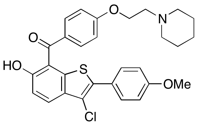 (3-Chloro-6-hydroxy-2-(4-methoxyphenyl)benzo[b]thiophen-7-yl)(4-(2-(piperidin-1-yl)ethoxy)phenyl)methanone - Chemical structure and product image