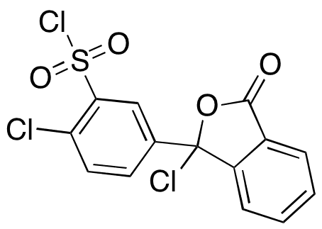 2-Chloro-5-(1-chloro-1,3-dihydro-3-oxo-1-isobenzofuranyl)-benzenesulfonyl Chloride - Chemical structure and product image