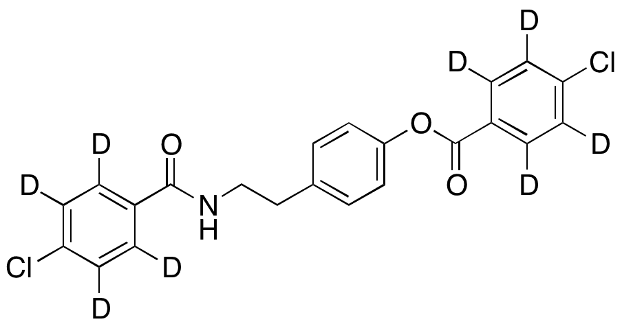 4-(2-(4-Chlorobenz-d4-amido)ethyl)phenyl 4-Chlorobenz-d4-oate - Chemical structure and product image