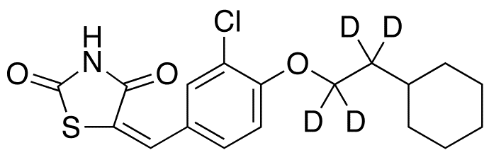 5-[[3-Chloro-4-(2-cyclohexylethoxy)phenyl]methylene]-2,4-thiazolidinedione-d4 - Chemical structure and product image