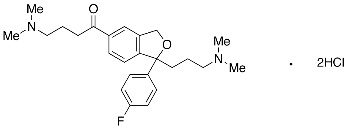 Citalopram Dimethylaminobutanone Dihydrochloride Salt - Chemical structure and product image