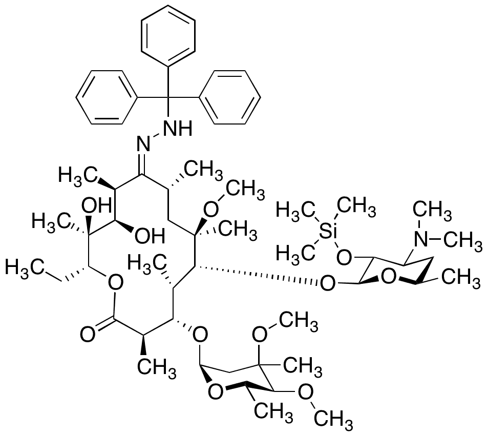 Clarithromycin Trimethylsilyl O-Methyl Trityl Hydrazone - Chemical structure and product image