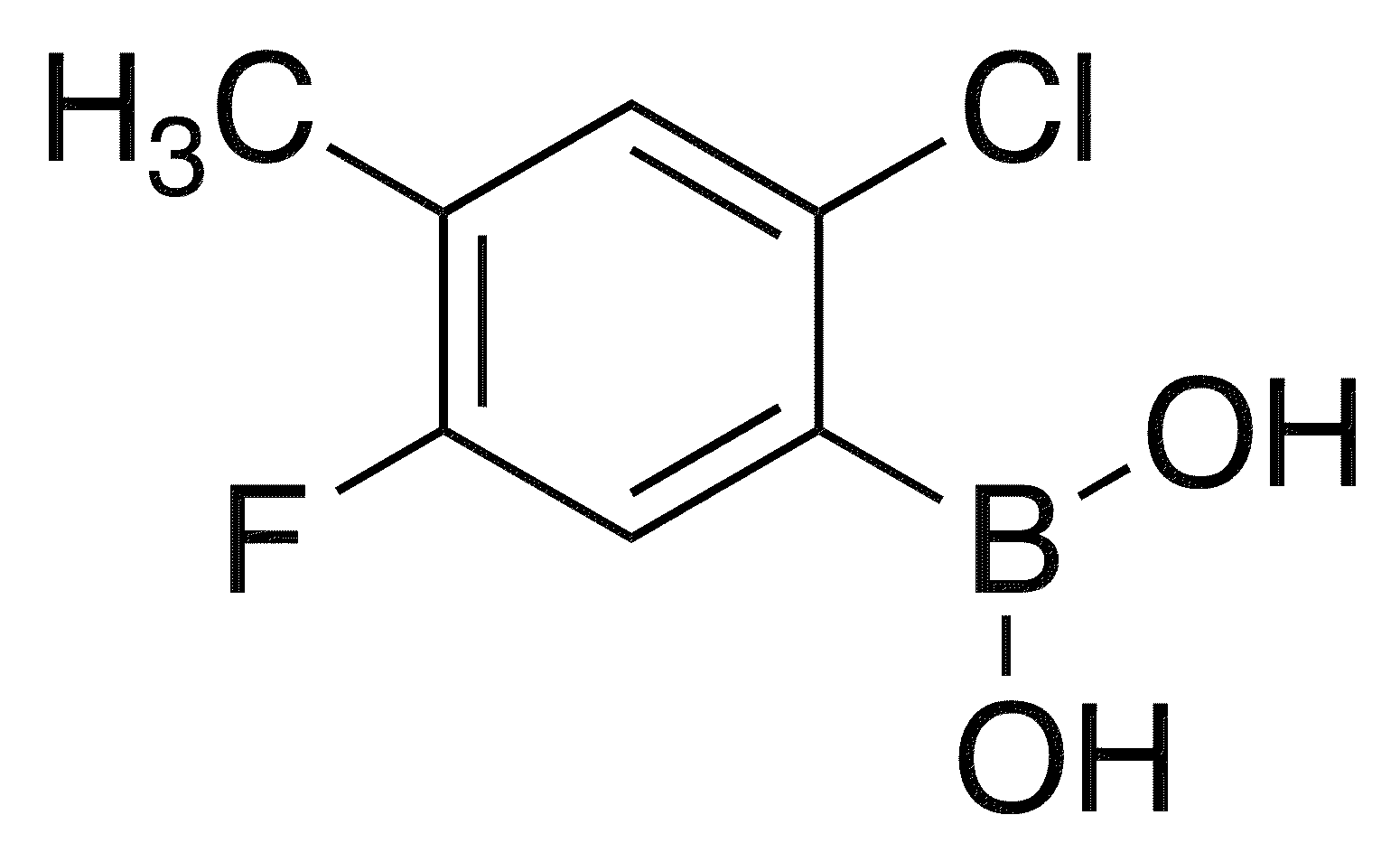 2-Chloro-5-fluoro-4-methylphenylboronic acid - Chemical structure and product image