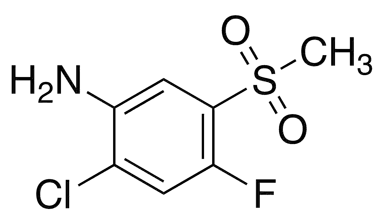 2-Chloro-4-fluoro-5-methanesulfonylaniline - Chemical structure and product image