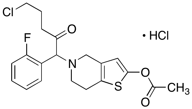 5-(5-Chloro-1-(2-fluorophenyl)-2-oxopentyl)-4,5,6,7-tetrahydrothieno[3,2-c]pyridin-2-yl Acetate Hydrochloride - Chemical structure and product image