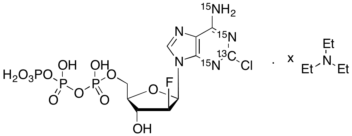 Clofarabine Triphosphate-13C,15N3 Triethylamine Salt - Chemical structure and product image