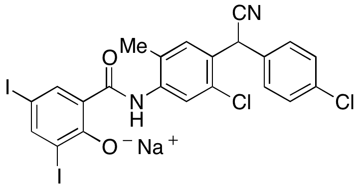 Closantel Sodium Salt - Chemical structure and product image
