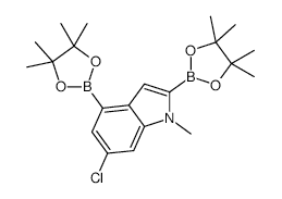 6-Chloro-1-methylindole-2,4-diboronic acid, pinacol ester - Chemical structure and product image