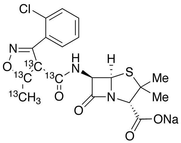 Cloxacillin-13C4 Sodium Salt - Chemical structure and product image