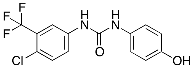 1-(4-Chloro-3-trifluoromethylphenyl)-3-(4-hydroxyphenyl)urea - Chemical structure and product image