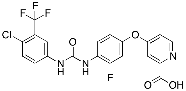 4-(4-(3-(4-Chloro-3-(trifluoromethyl)phenyl)ureido)-3-fluorophenoxy)picolinic Acid - Chemical structure and product image