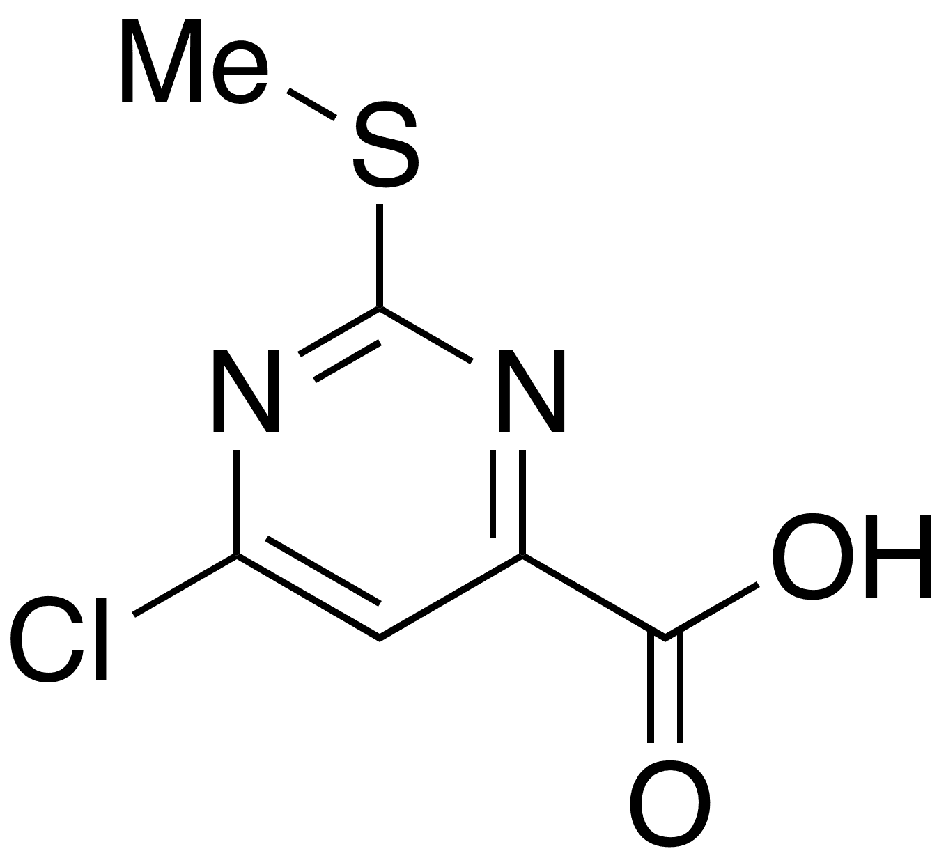 6-Chloro-2-(methylthio)-4-pyrimidinecarboxylic Acid - Chemical structure and product image
