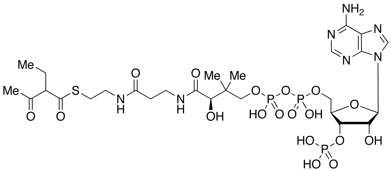 Coenzyme A S-(2-Ethyl-3-oxobutanoate) - Chemical structure and product image