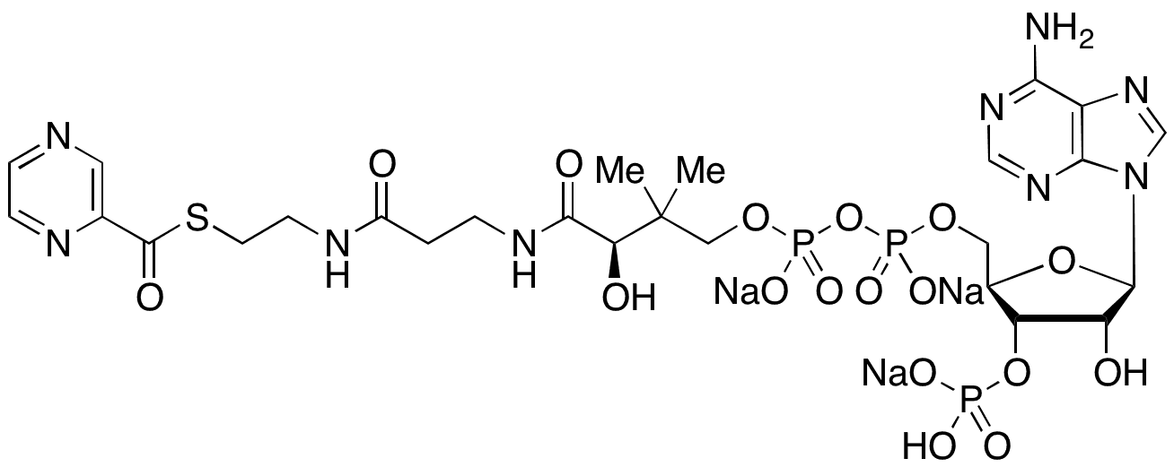 Coenzyme A S-Pyrazinecarboxylate Trisodium Salt - Chemical structure and product image