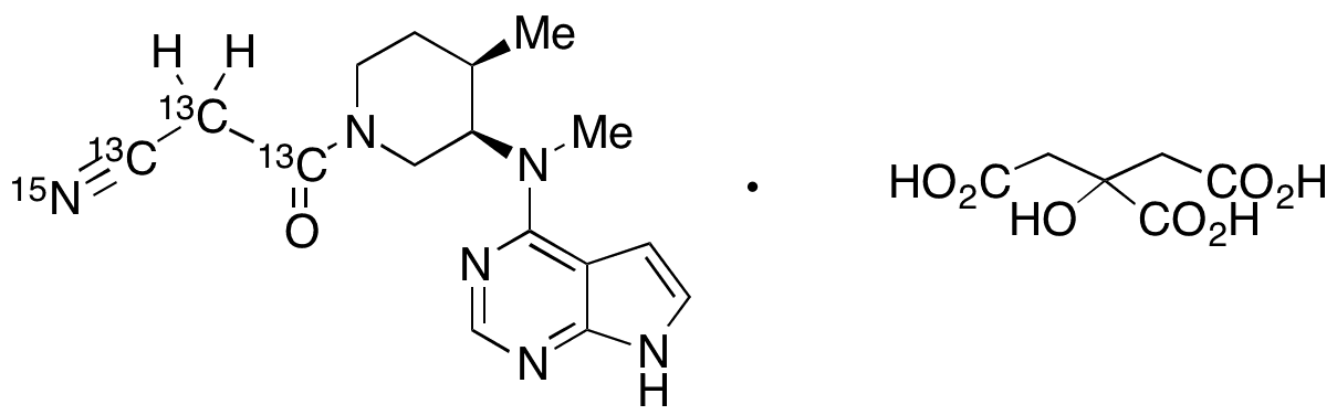 rac CP-690550 Citrate- 13C3-15N (rac-Tofacitinib 13C3-15N Citrate) - Chemical structure and product image