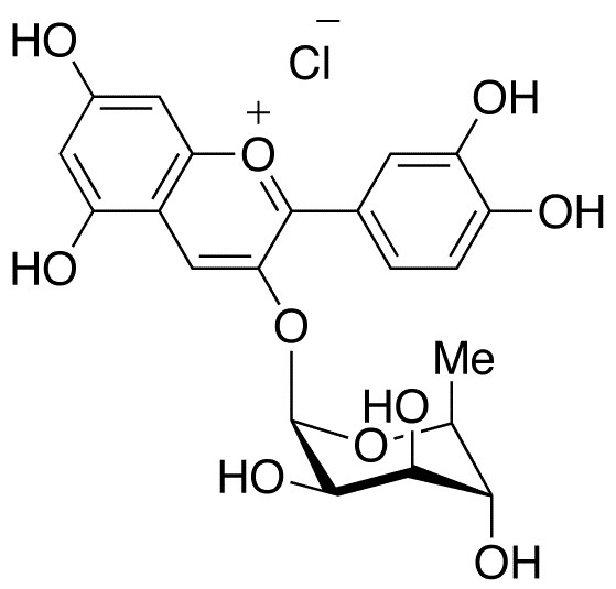 Cyanidin 3-Rhamnoside - Chemical structure and product image