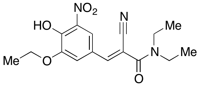 (2E)-2-Cyano-3-(3-ethoxy-4-hydroxy-5-nitrophenyl)-N,N-diethyl-2-propenamide - Chemical structure and product image