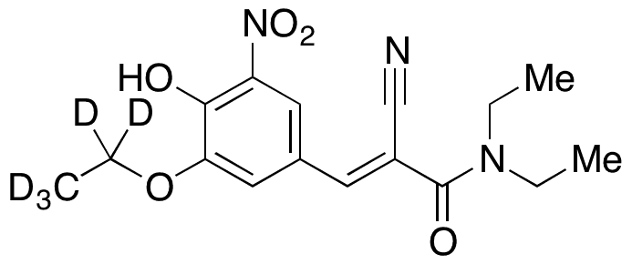 (2E)-2-Cyano-3-(3-ethoxy-4-hydroxy-5-nitrophenyl)-N,N-diethyl-2-propenamide-d5 - Chemical structure and product image