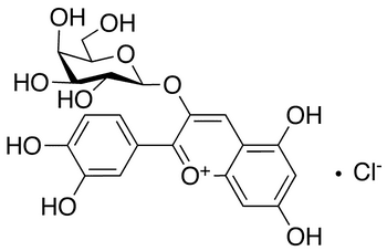 Cyanidin 3-O-beta-D-Galactopyranoside Chloride - Chemical structure and product image