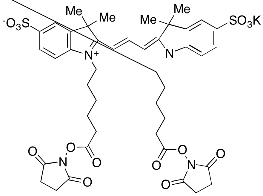 Cyanine 3 Bihexanoic Acid Dye, Succinimidyl Ester, Potassium Salt - Chemical structure and product image