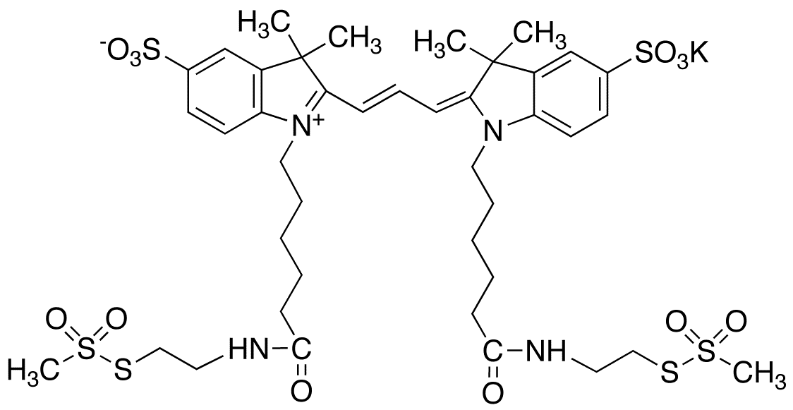 Cyanine 3 Bisfunctional MTSEA Dye, Potassium Salt - Chemical structure and product image