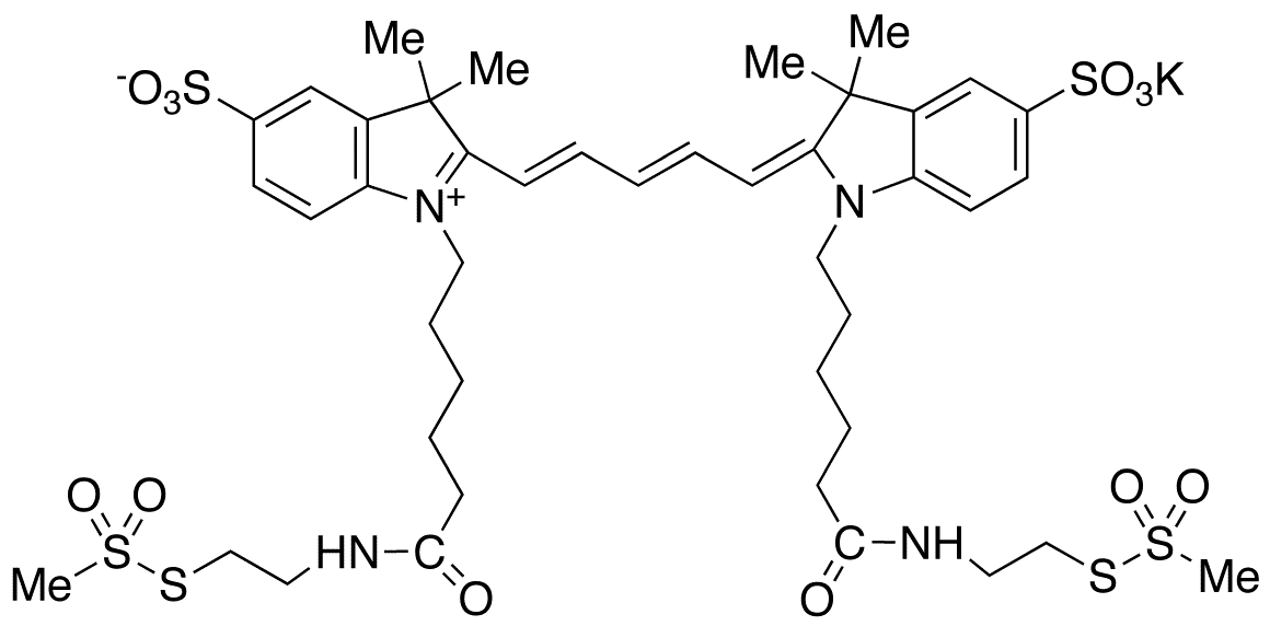 Cyanine 5 Bisfunctional MTSEA Dye, Potassium Salt (90%) - Chemical structure and product image