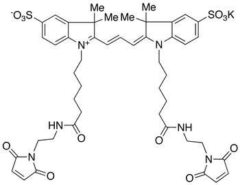 Cyanine 3-Bismaleimide, Potassium Salt, 90% - Chemical structure and product image