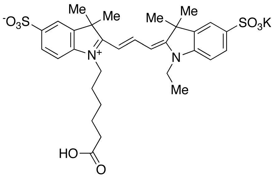 Cyanine 3 Monofunctional Hexanoic Acid Dye, Potassium Salt - Chemical structure and product image