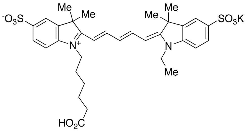 Cyanine 5 Monofunctional Hexanoic Acid Dye, Potassium Salt - Chemical structure and product image