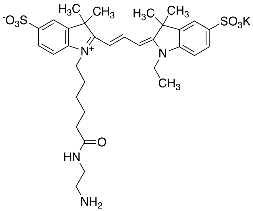 Cyanine 3 Monofunctional Hexanoic Acid Dye Ethylenediamine Amide Potassium Salt - Chemical structure and product image