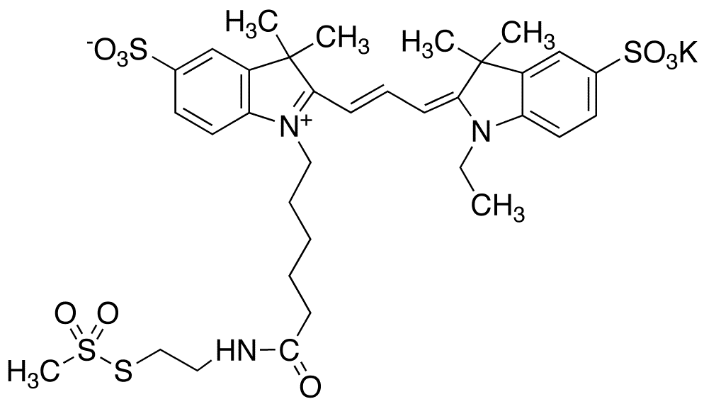 Cyanine 3 Monofunctional MTSEA Dye, Potassium Salt - Chemical structure and product image