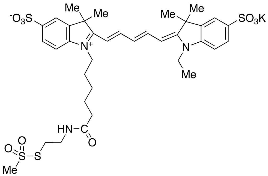 Cyanine 5 Monofunctional MTSEA Dye, Potassium Salt - Chemical structure and product image