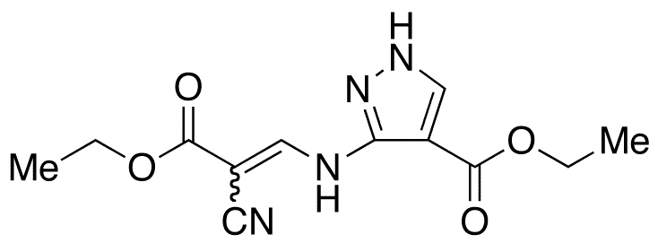 (E/Z)-3-[(2-Cyano-3-ethoxy-3-oxo-1-propenyl)amino]-1H-Pyrazole-4-carboxylic Acid Ethyl Ester - Chemical structure and product image