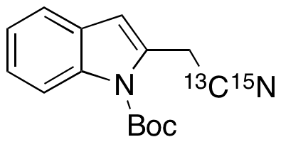 2-(Cyanomethyl)-1H-indole-1-carboxylic Acid tert-Butyl Ester-13C,15N - Chemical structure and product image