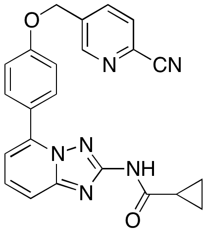 N-[5-[4-[(6-Cyano-3-pyridinyl)methoxy]phenyl][1,2,4]triazolo[1,5-a]pyridin-2-yl]cyclopropanecarboxamide - Chemical structure and product image