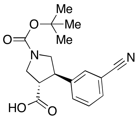 (3S,4R)-4-(3-Cyanophenyl)-1,3-pyrrolidinedicarboxylic Acid 1-(1,1-Dimethylethyl) Ester - Chemical structure and product image