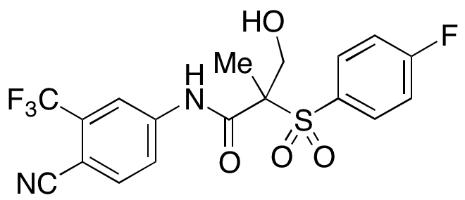 N-(4-Cyano-3-(trifluoromethyl)phenyl)-2-((4-fluorophenyl)sulfonyl)-3-hydroxy-2-methylpropanamide - Chemical structure and product image