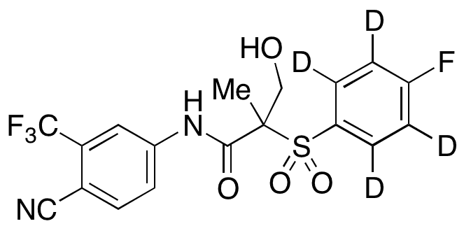 N-(4-Cyano-3-(trifluoromethyl)phenyl)-2-((4-fluorophenyl)sulfonyl)-3-hydroxy-2-methylpropanamide-d4 - Chemical structure and product image