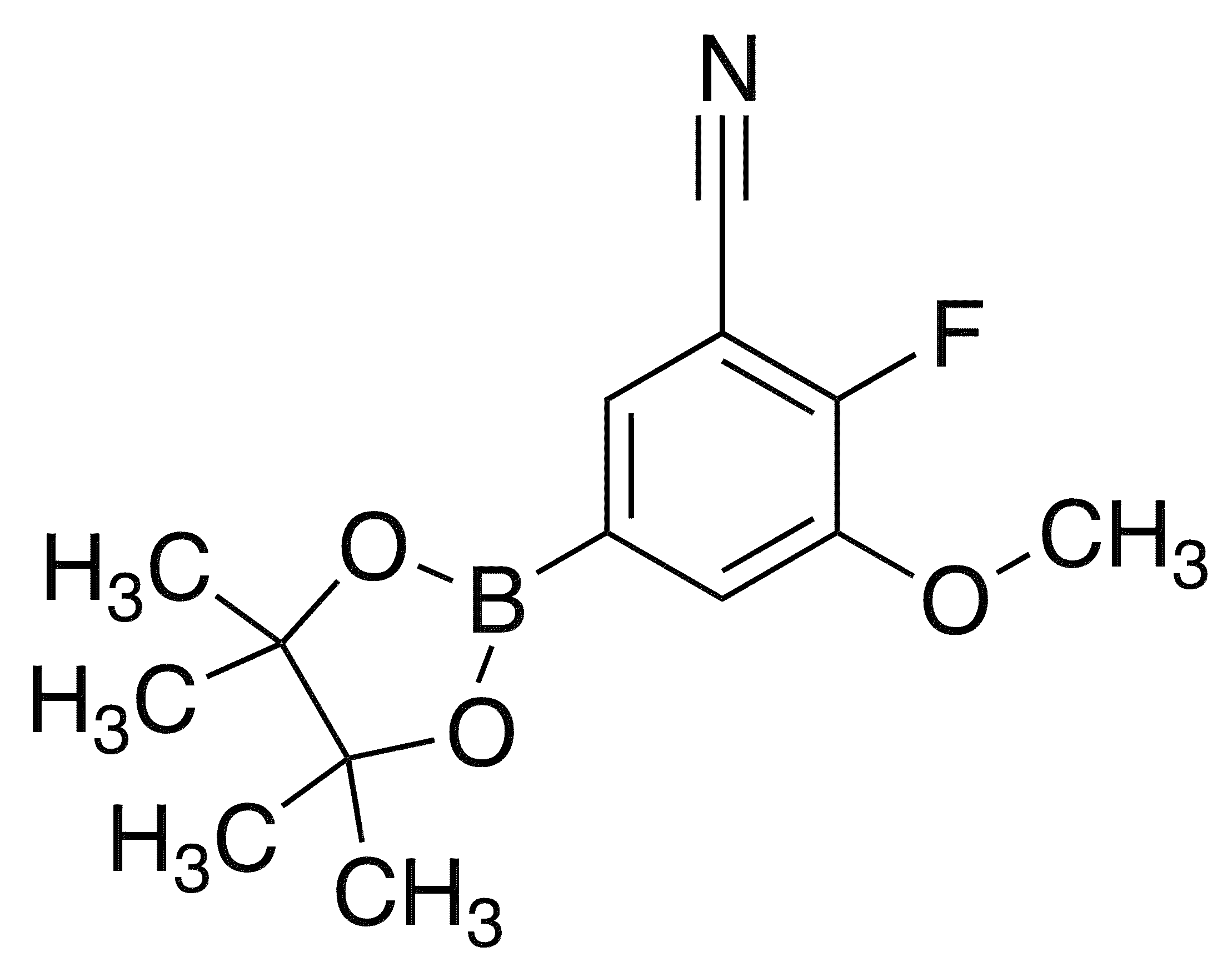 3-Cyano-4-fluoro-5-methoxyphenylboronic acid pinacol ester - Chemical structure and product image