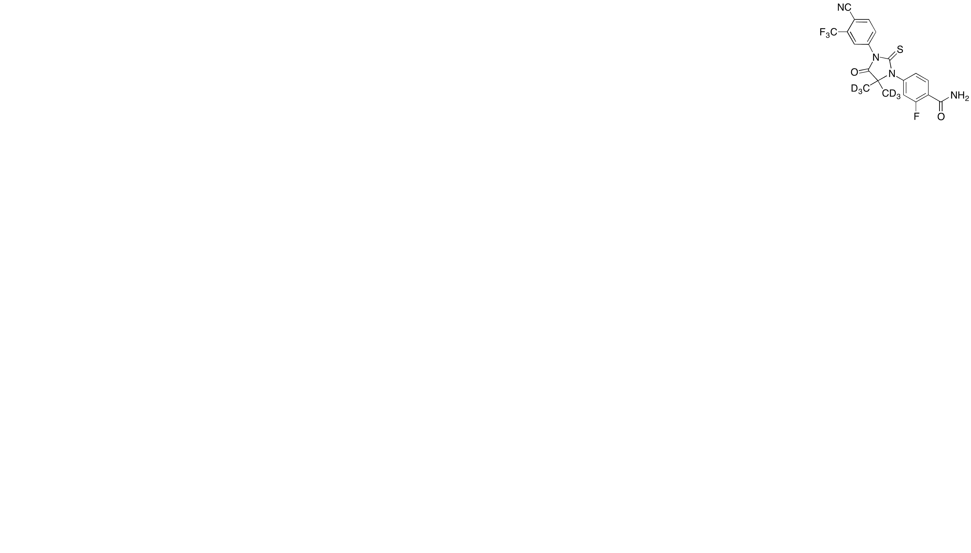 4-â€‹[3-â€‹[4-â€‹Cyano-â€‹3-â€‹(trifluoromethyl)â€‹phenyl]â€‹-â€‹5,â€‹5-â€‹dimethyl-â€‹4-â€‹oxo-â€‹2-â€‹thioxo-â€‹1-â€‹imidazolidinyl]â€‹-â€‹2-â€‹fluorobenzamide-d6 - Chemical structure and product image