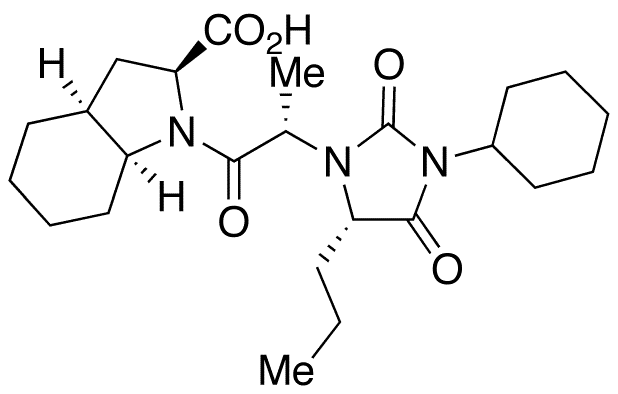 (2S,3aS,7aS)-1-[(2S)-2-(3-Cyclohexyl-2,4-dioxo-5-propyl-1-imidazolidinyl)-1-oxopropyl]octahydro-1H-Indole-2-carboxylic Acid - Chemical structure and product image