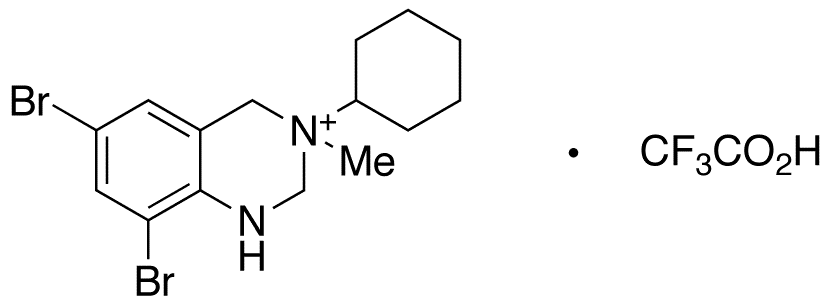 3-Cyclohexyl-6,8-dibromo-3-methyl-1,2,3,4-tetrahydroquinazolinium Trifluoroacetic Acid Salt - Chemical structure and product image
