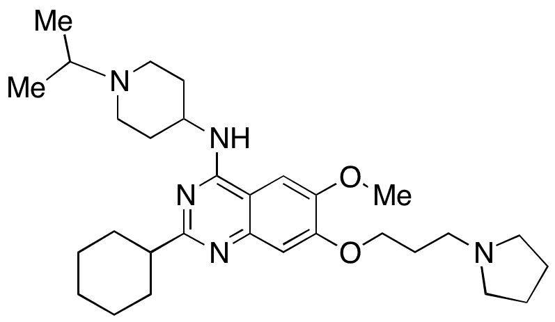 2-Cyclohexyl-6-methoxy-N-[1-(1-methylethyl)-4-piperidinyl]-7-[3-(1-pyrrolidinyl)propoxy]-4-quinazolinamine - Chemical structure and product image