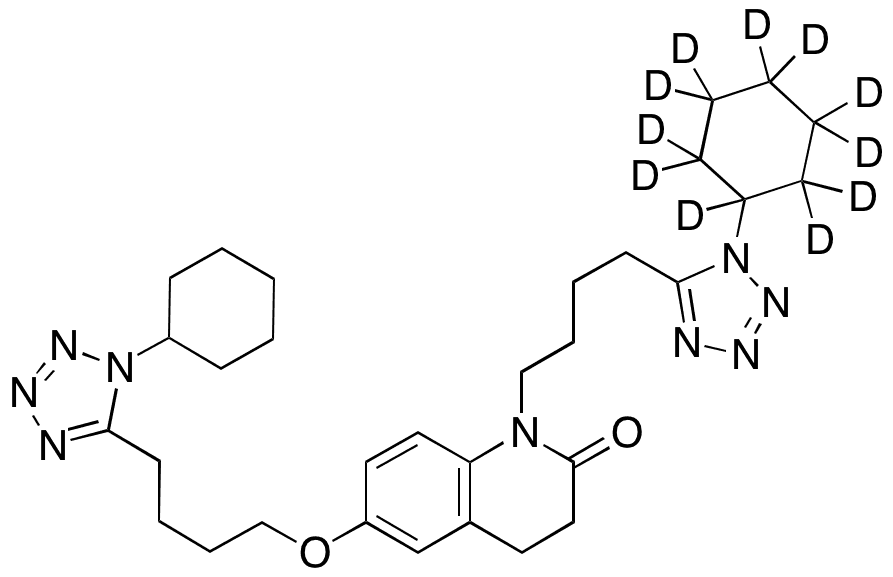 6-[4-(1-Cyclohexyl-1H-tetrazol-5-yl)butoxy]-1-[4-(1-cyclohexyl-1H-tetrazol-5-yl)butyl]-3,4-dihydro-2(1H)-quinolinone-d11 - Chemical structure and product image
