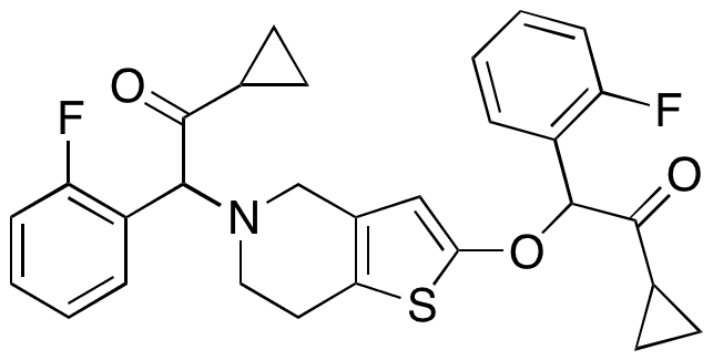 1-Cyclopropyl-2-(2-(2-cyclopropyl-1-(2-fluorophenyl)-2-oxoethoxy)-6,7-dihydrothieno[3,2-c]pyridin-5(4H)-yl)-2-(2-fluorophenyl)ethanone - Chemical structure and product image