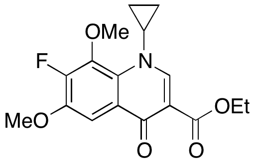 1-Cyclopropyl-7-fluoro-6,8-dimethoxy-4-quinolone-3-carboxylic Acid Ethyl Ester - Chemical structure and product image