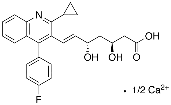 (3S,5S,6E)-7-[2-Cyclopropyl-4-(4-fluorophenyl)-3-quinolinyl]-3,5-dihydroxy-6-heptenoic Acid Calcium Salt - Chemical structure and product image