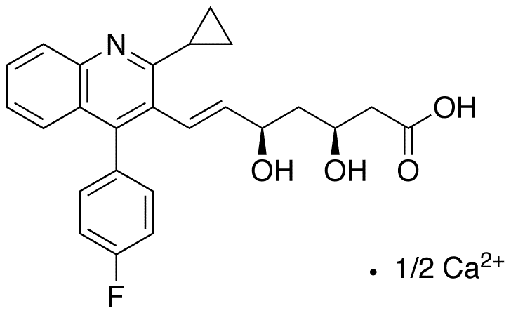 (3S,5R,6E)-7-[2-Cyclopropyl-4-(4-fluorophenyl)-3-quinolinyl]-3,5-dihydroxy-6-heptenoic Acid Calcium Salt - Chemical structure and product image
