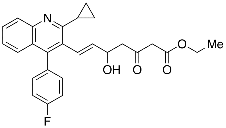 (E)-7-[2-Cyclopropyl-4-(4-fluorophenyl)-3-quinolinyl]-5-hydroxy-3-oxo-6-heptenoic Acid Ethyl Ester - Chemical structure and product image