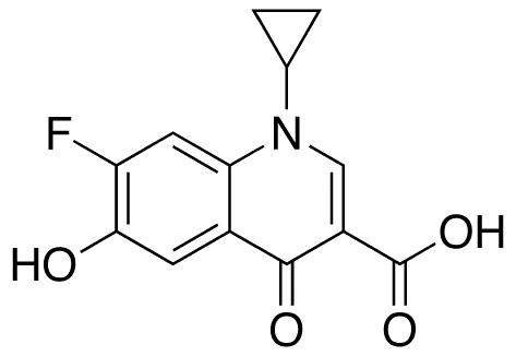 1-Cyclopropyl-1,4-dihydro-7-fluoro-6-hydroxy-4-oxo-3-quinolinecarboxylic Acid - Chemical structure and product image